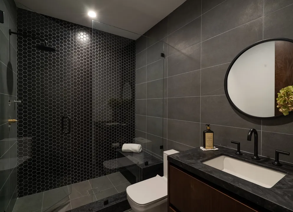 Modern bathroom remodel in Ventura County by Master Construction